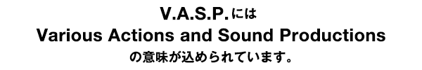 V.A.S.P.にはVarious Actions and Sound Productionsの意味が込められています。